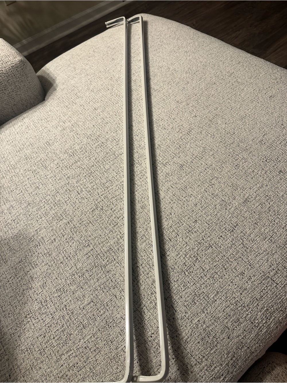White Metal Closet Rods - Pair